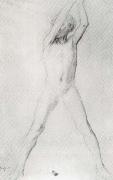 Edgar Degas Study for the youth with Arms upraised oil on canvas